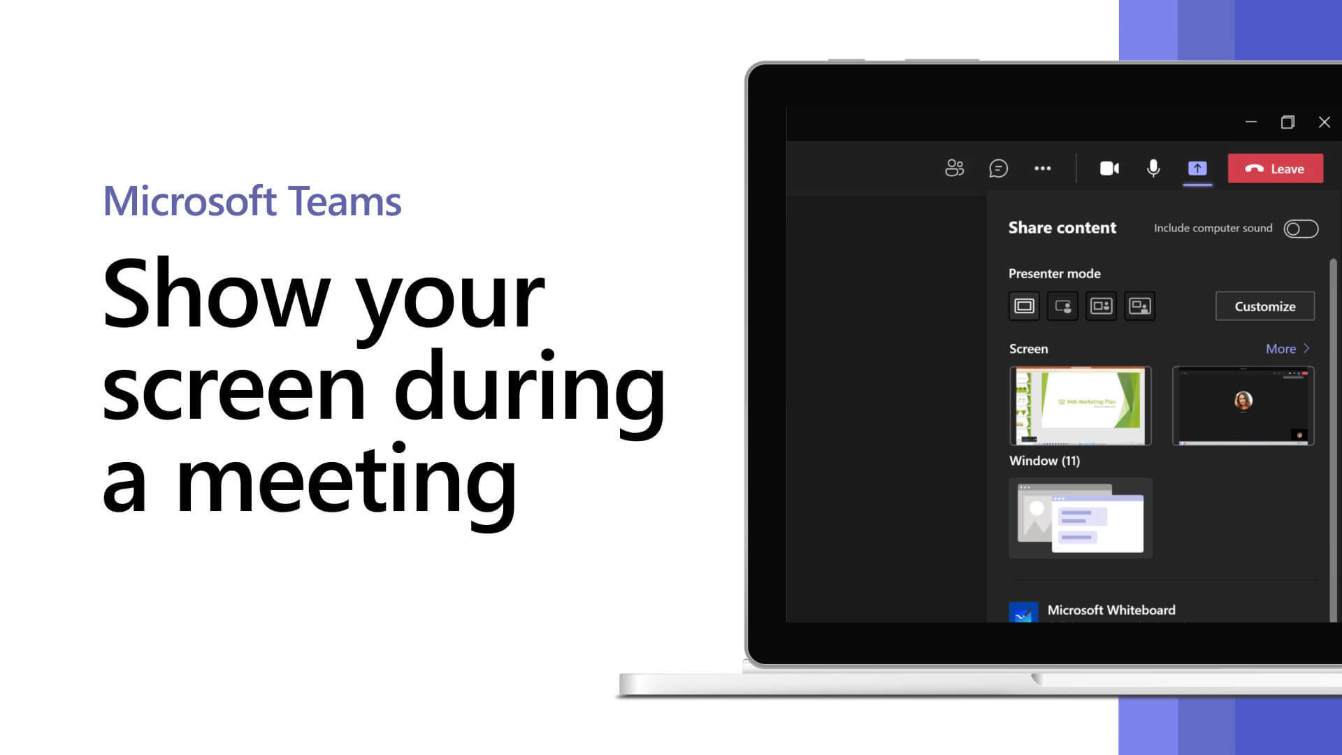 screen share presentation on teams